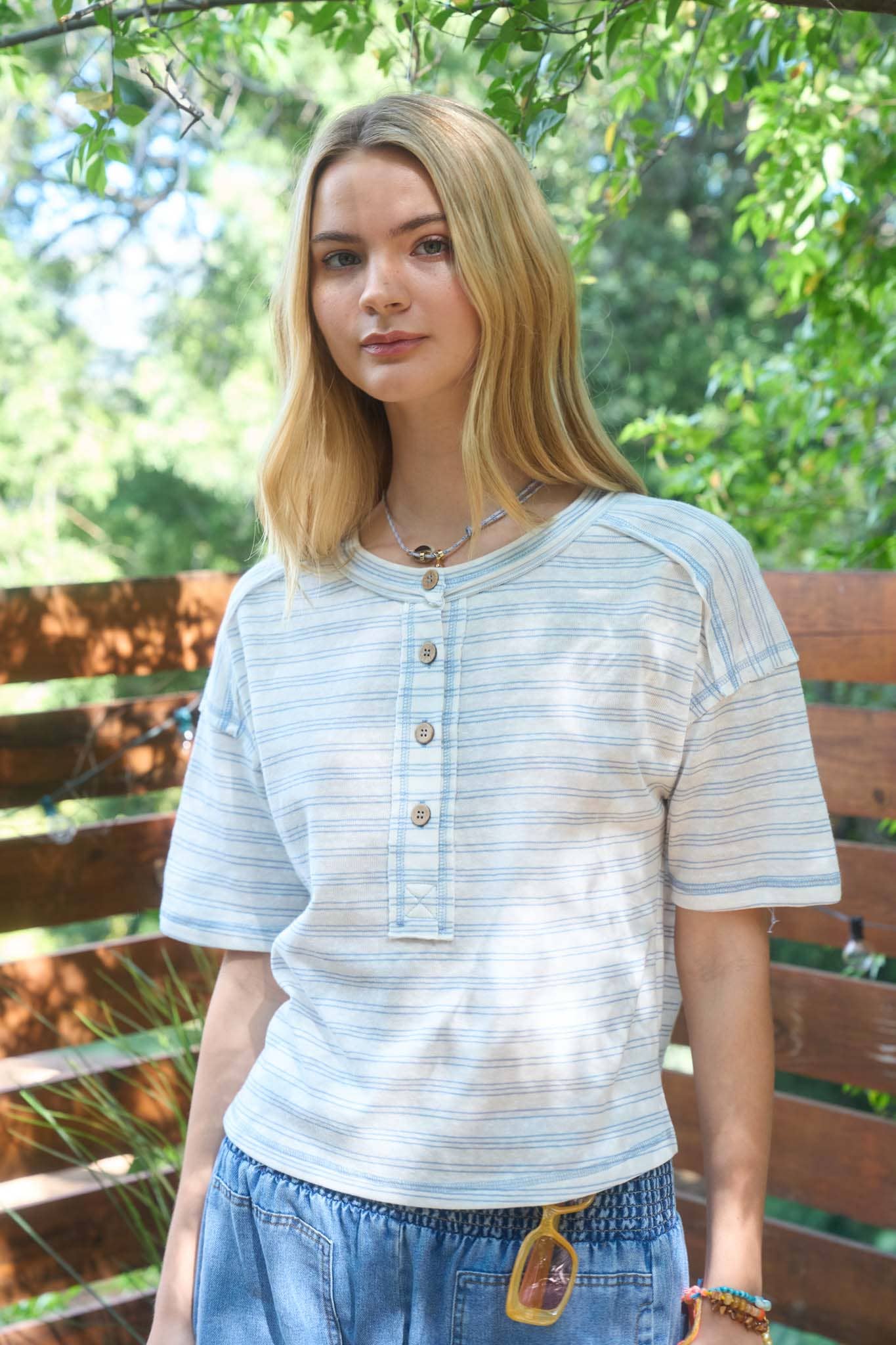 Striped Henley Top