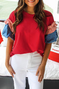 Stars & Stripes Puff Sleeve Top