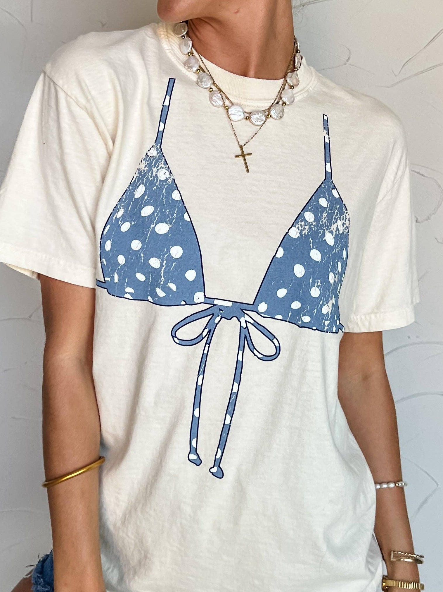 Polka Dot Bikini Top Tee