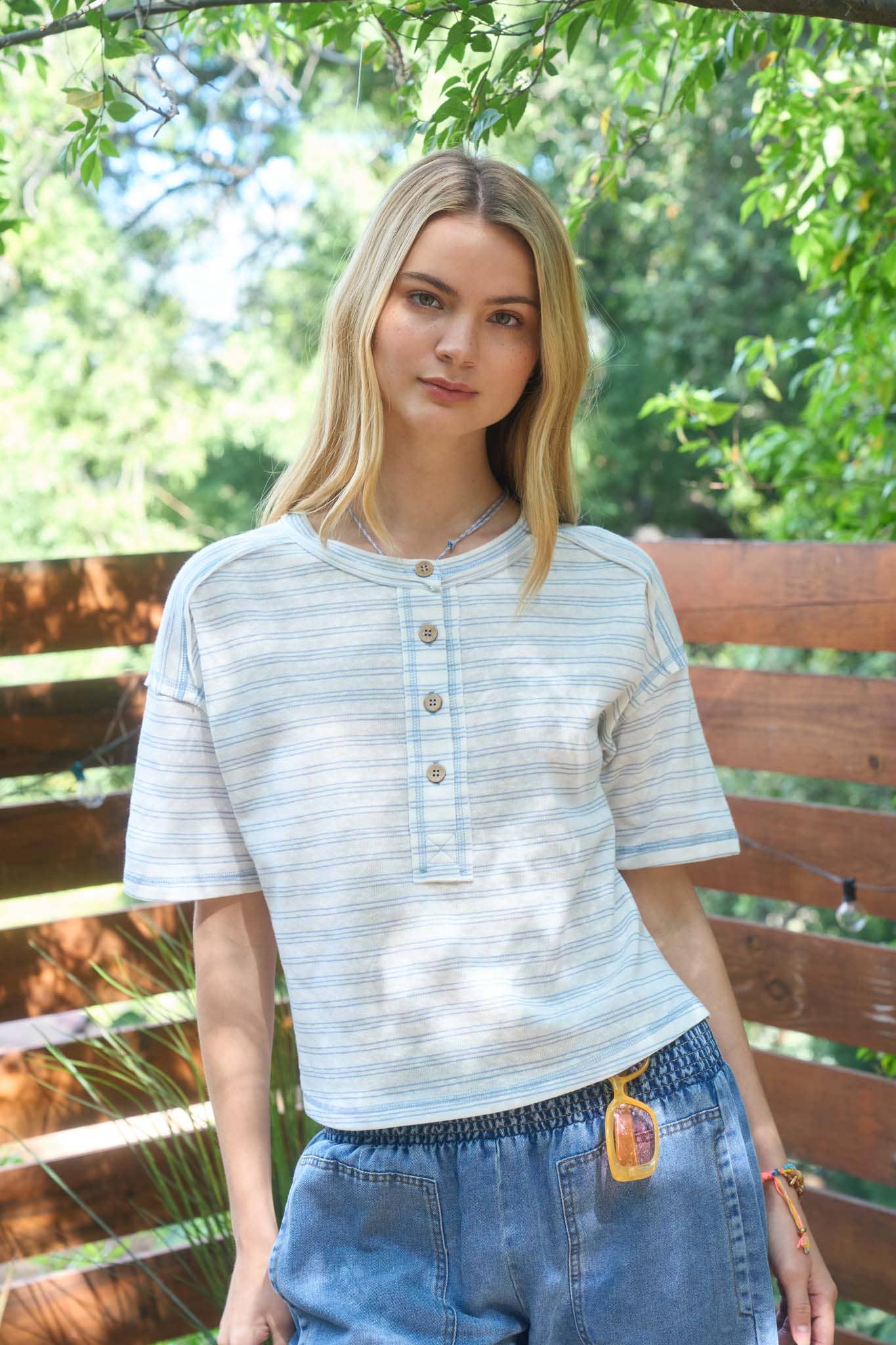 Striped Henley Top