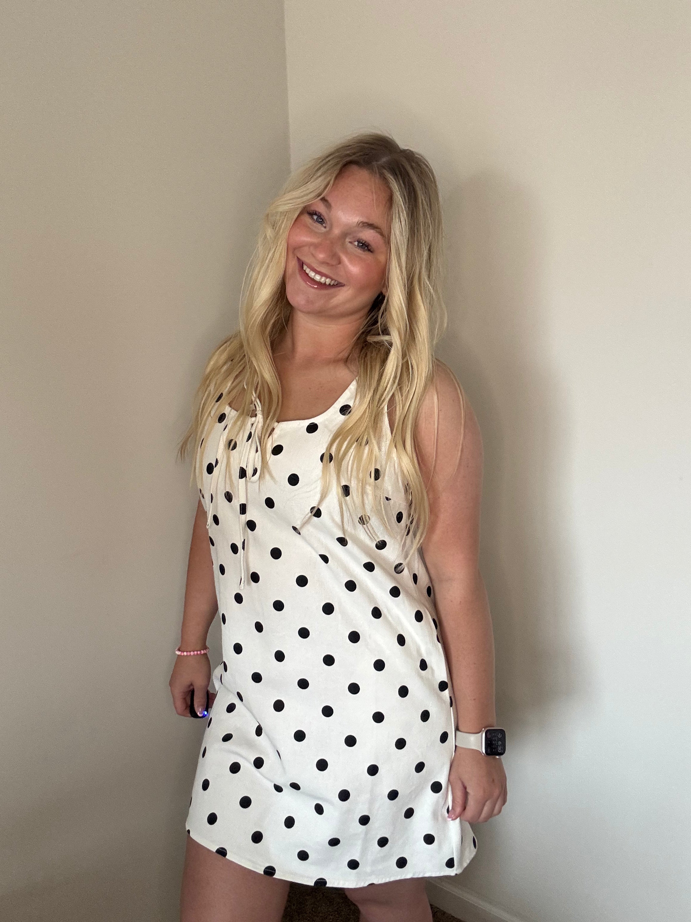 Polka Dot Denim Dress
