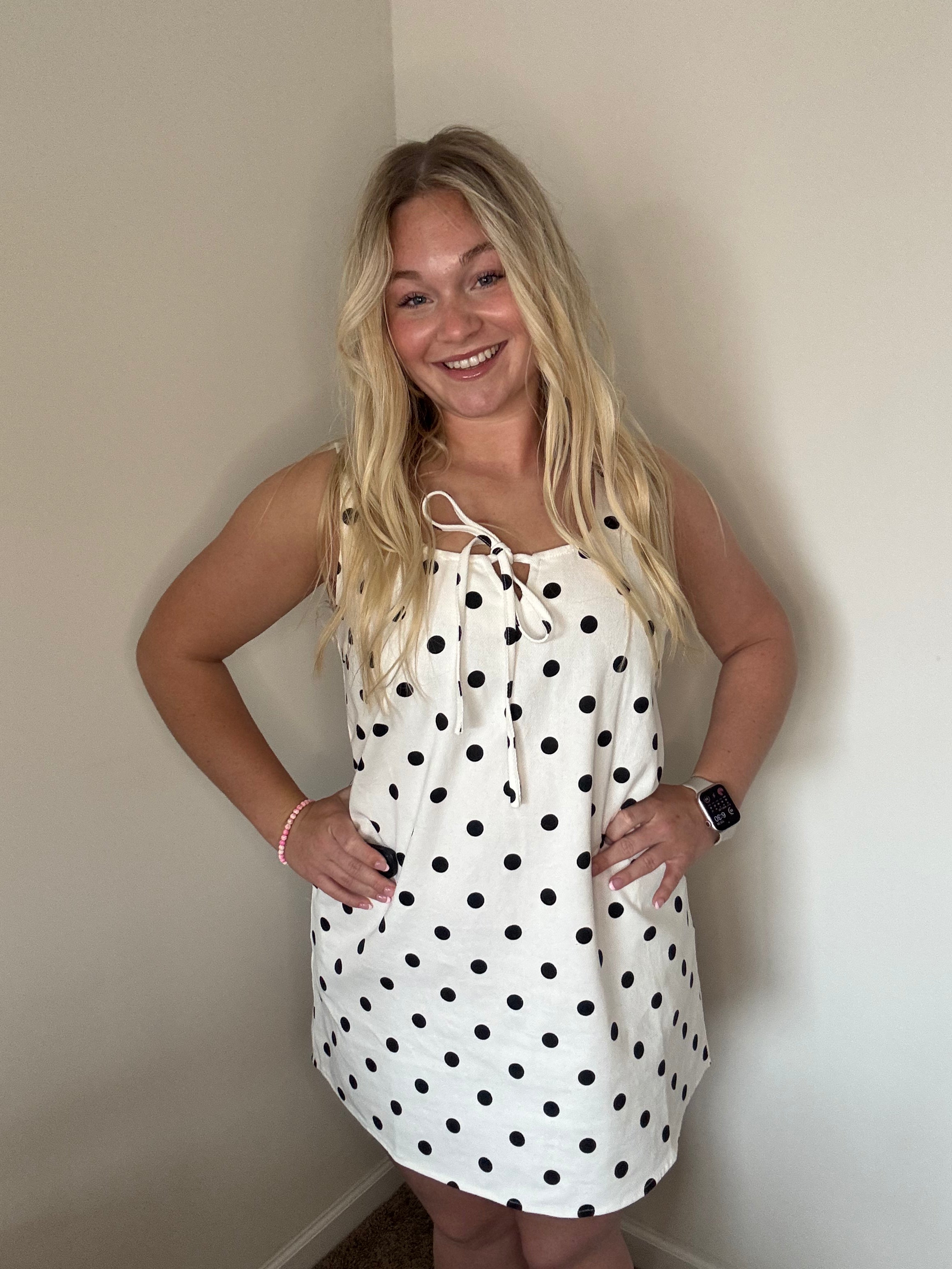 Polka Dot Denim Dress