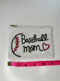 Beaded Baseball Mom Coin Purse