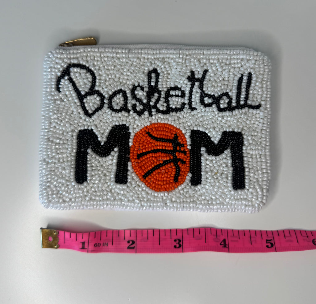 Beaded Basketball Mom Coin Purse