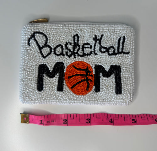 Beaded Basketball Mom Coin Purse