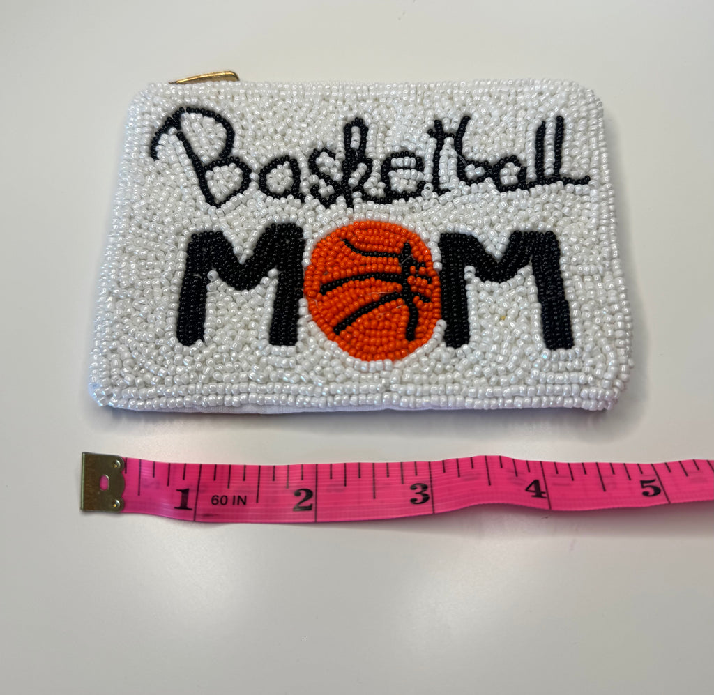 Beaded Basketball Mom Coin Purse
