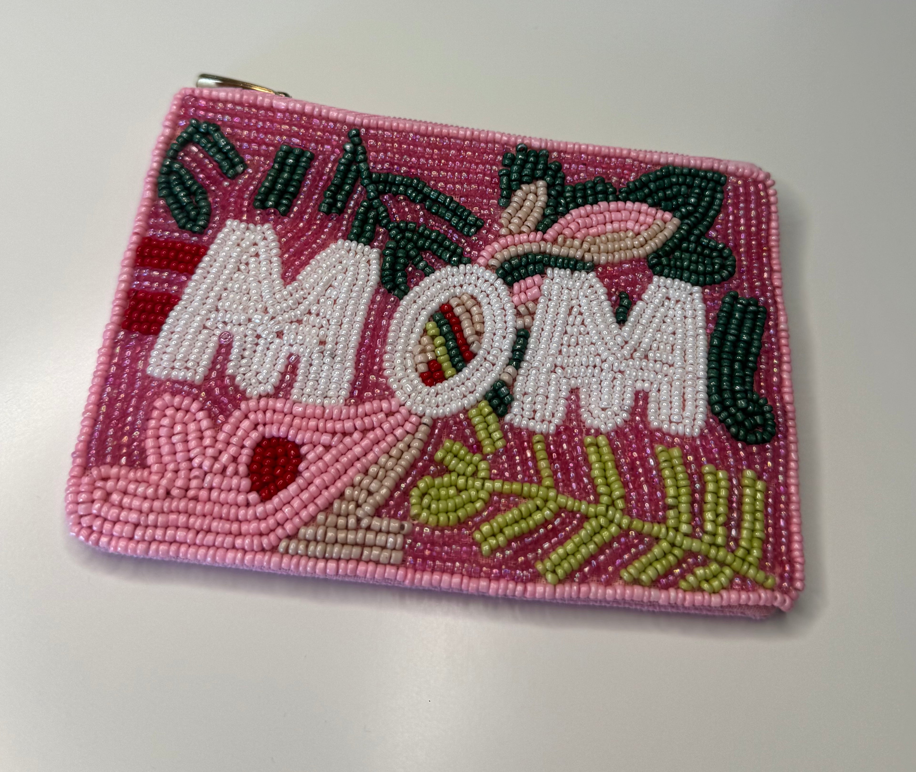 Beaded Mom Coin Purse