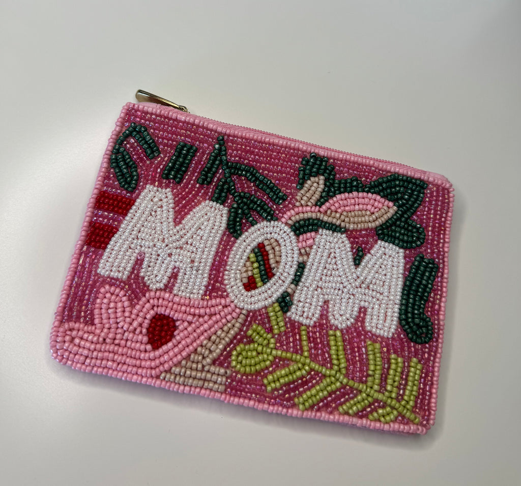 Beaded Mom Coin Purse