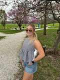Sky Meadow Peplum Top
