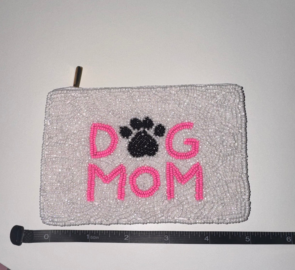 Beaded Dog Mom Coin Purse