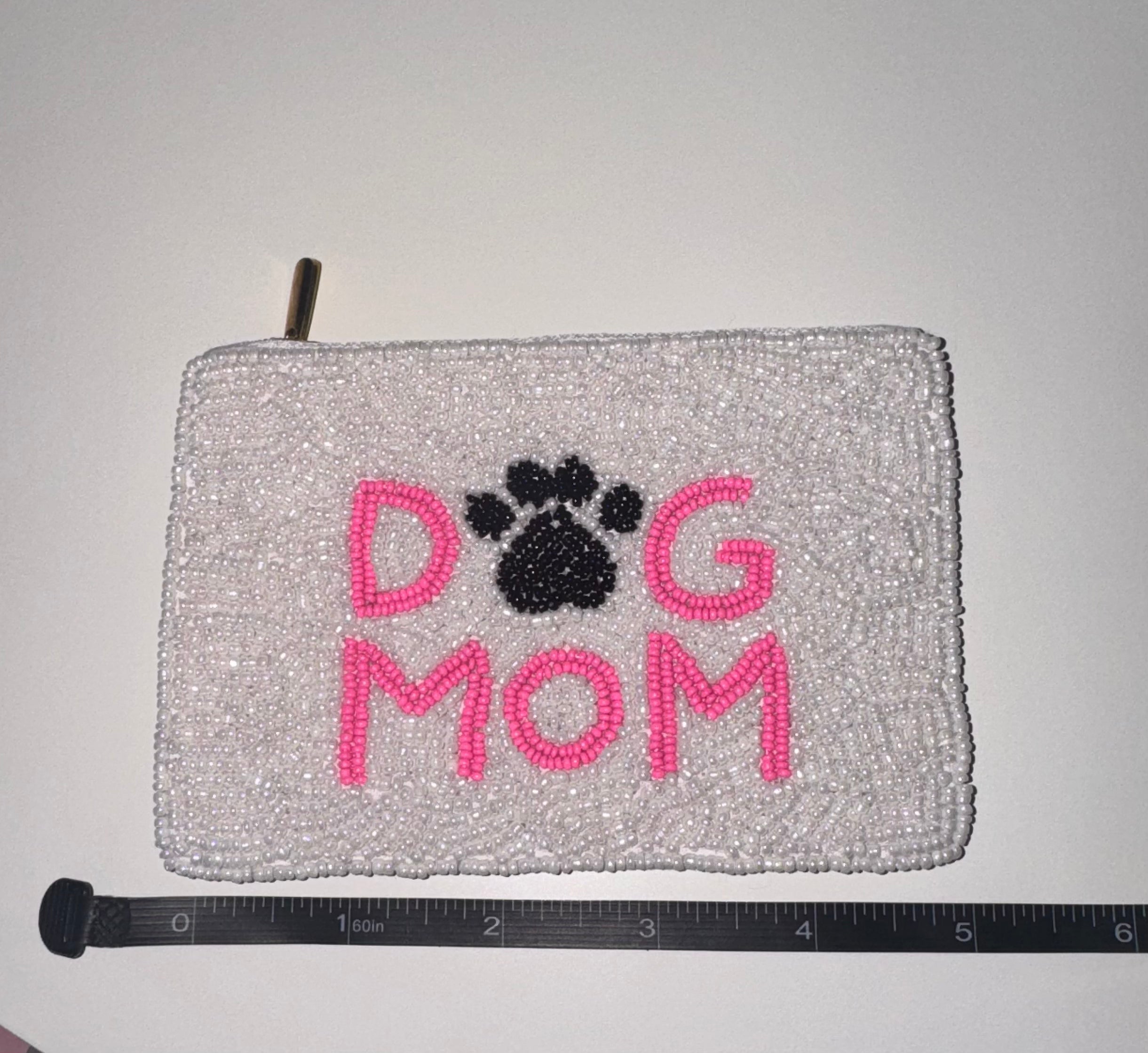 Beaded Dog Mom Coin Purse