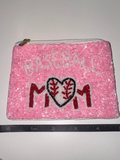 Beaded Baseball Mom Coin Purse