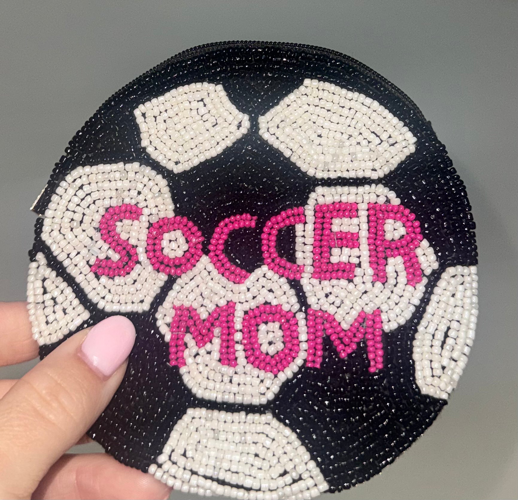 Beaded Soccer Ball Coin Purse