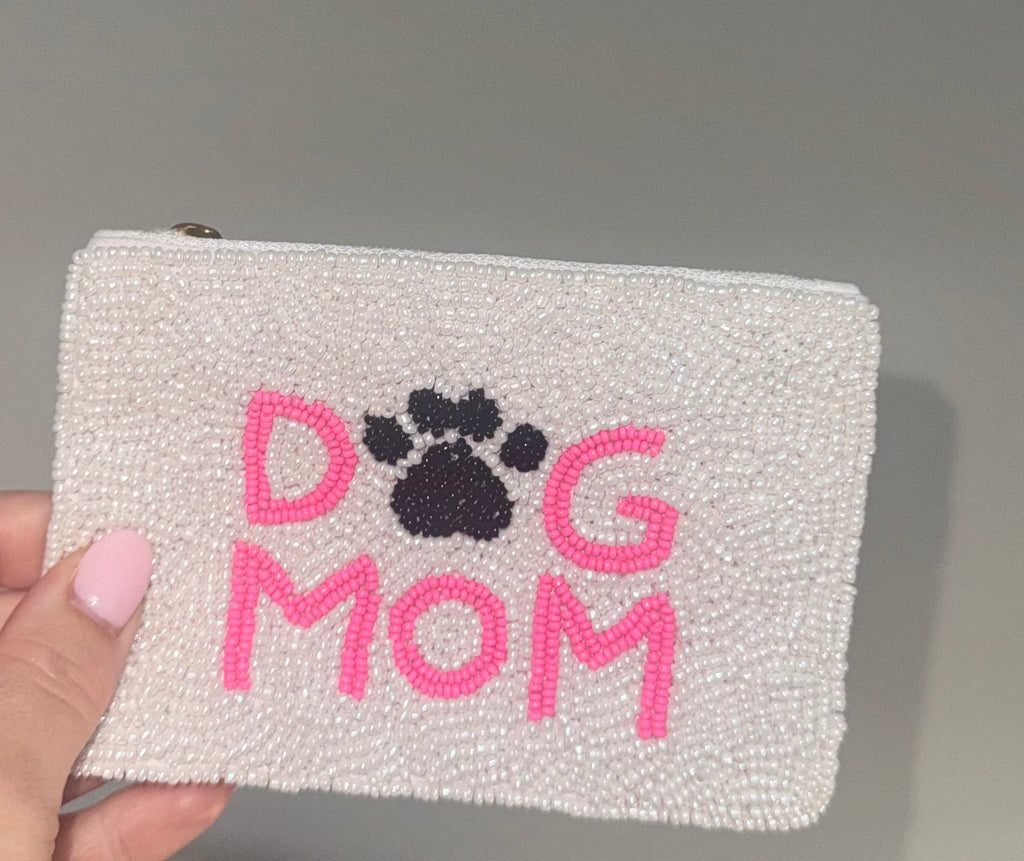 Beaded Dog Mom Coin Purse