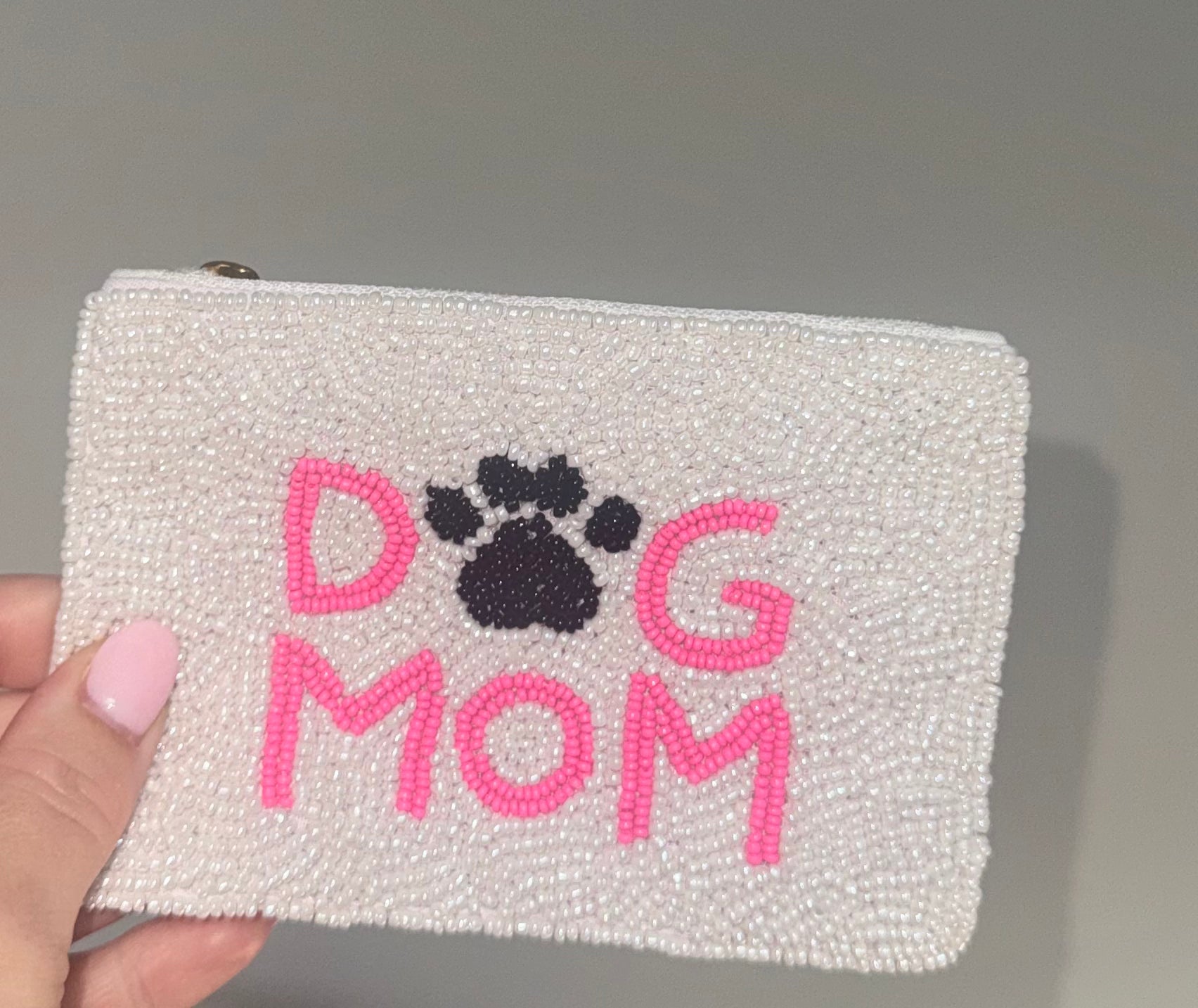 Beaded Dog Mom Coin Purse