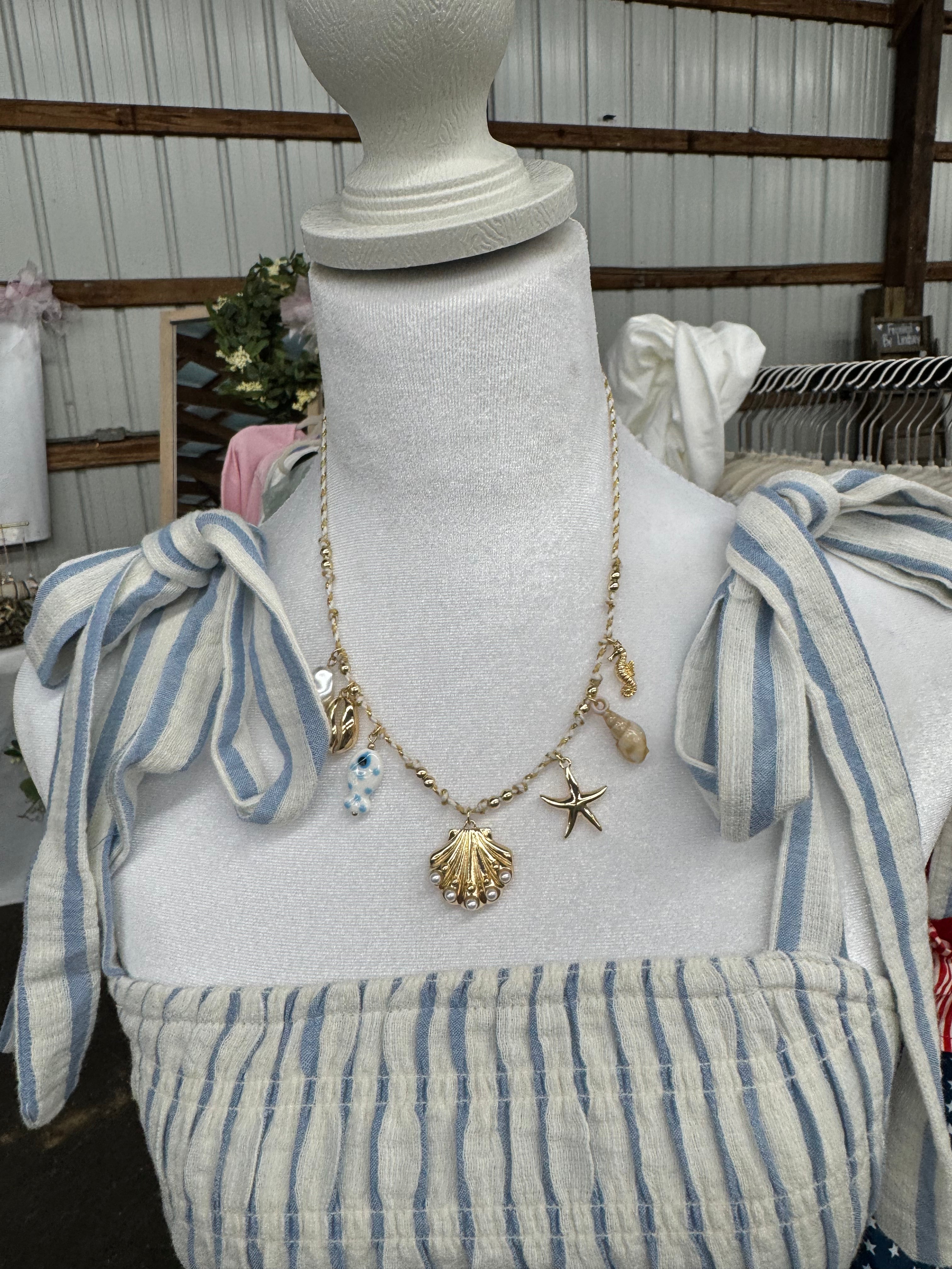 18 Inch Beach Charms Pendant Necklace