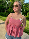 Gingham Bow Top