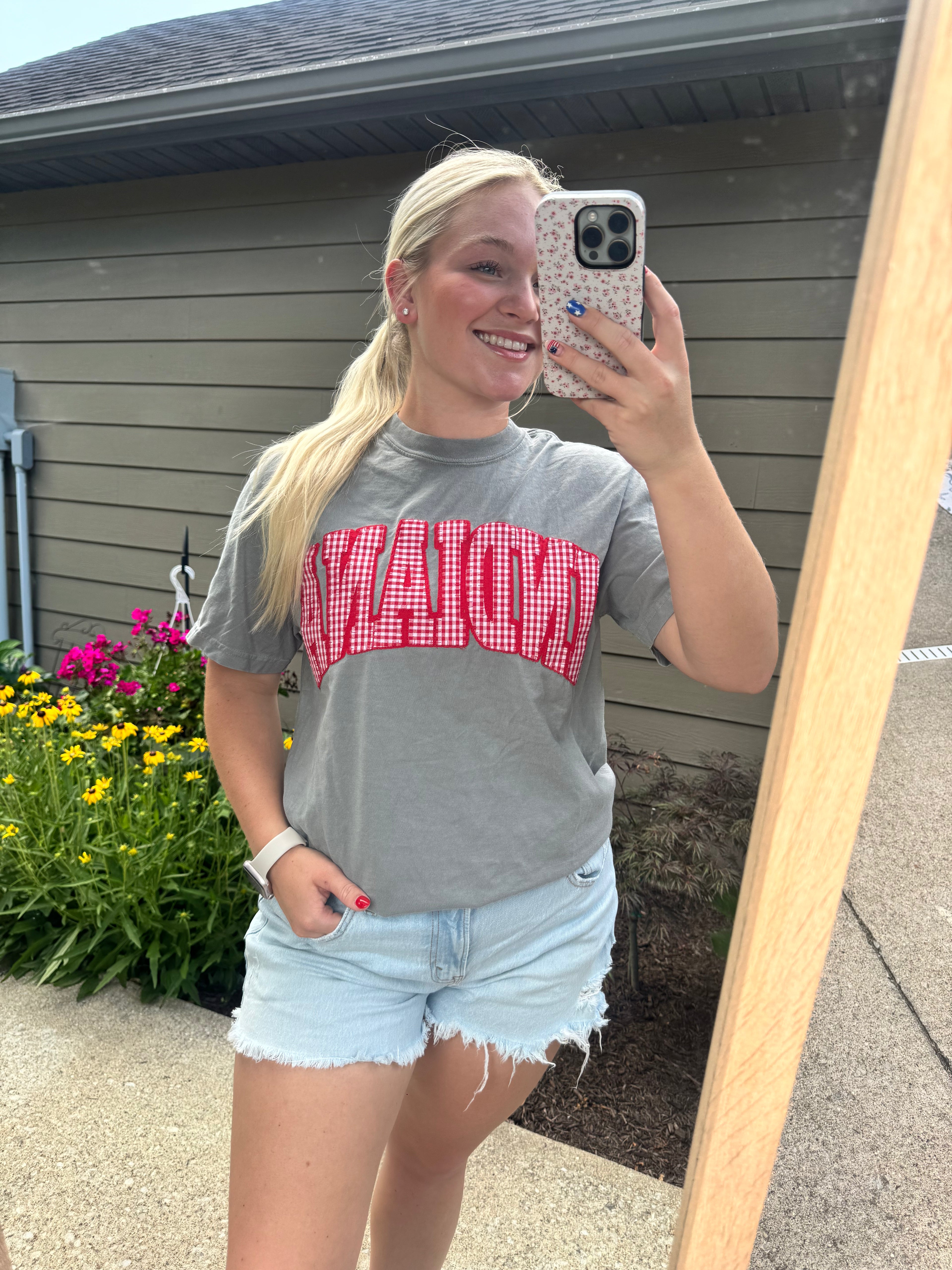 Embroidered Gingham Indiana Top