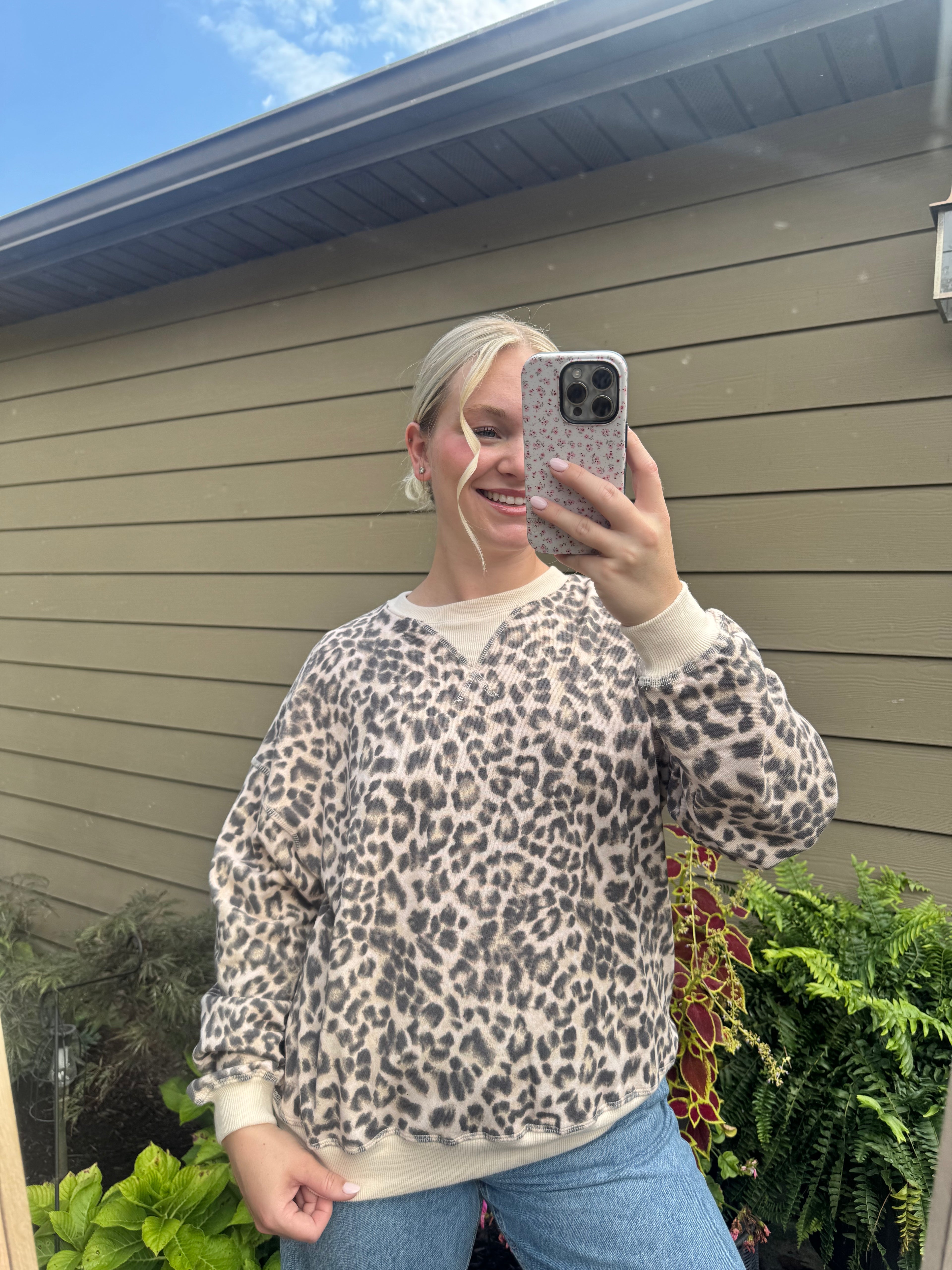 Leopard Knit Top
