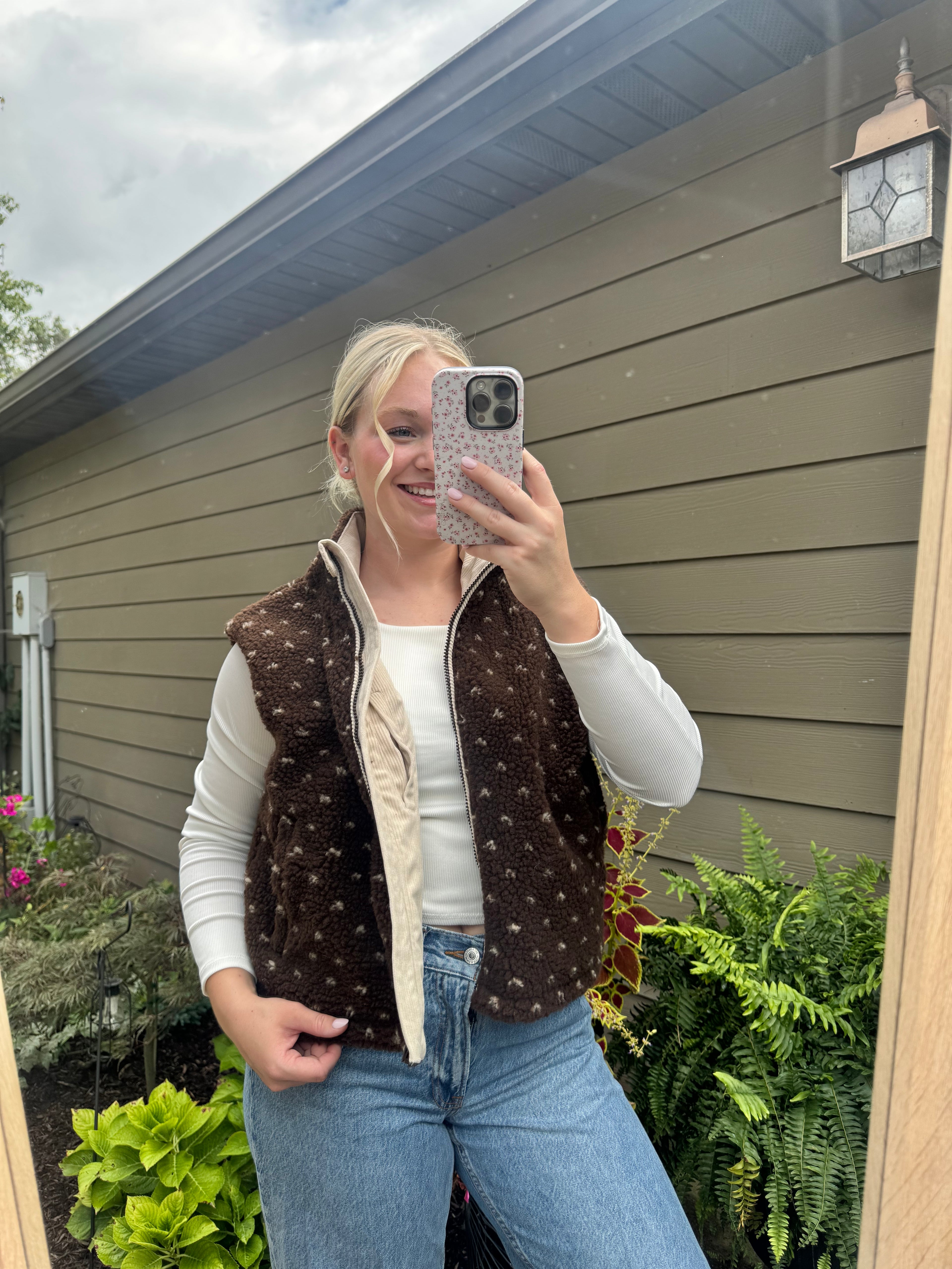 Floral Fleece Vest