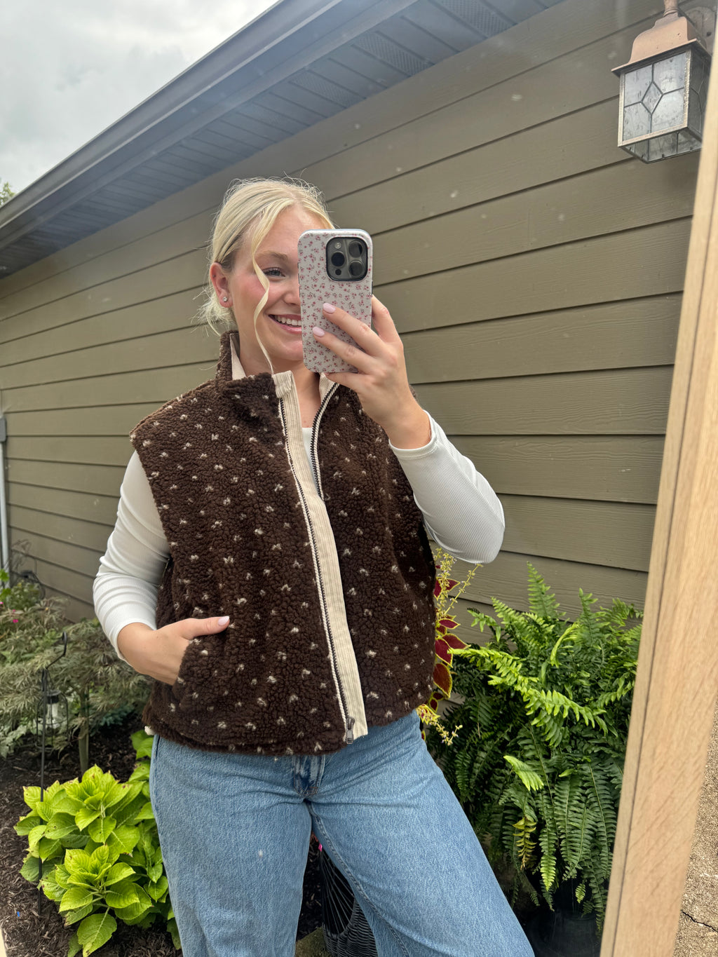 Floral Fleece Vest