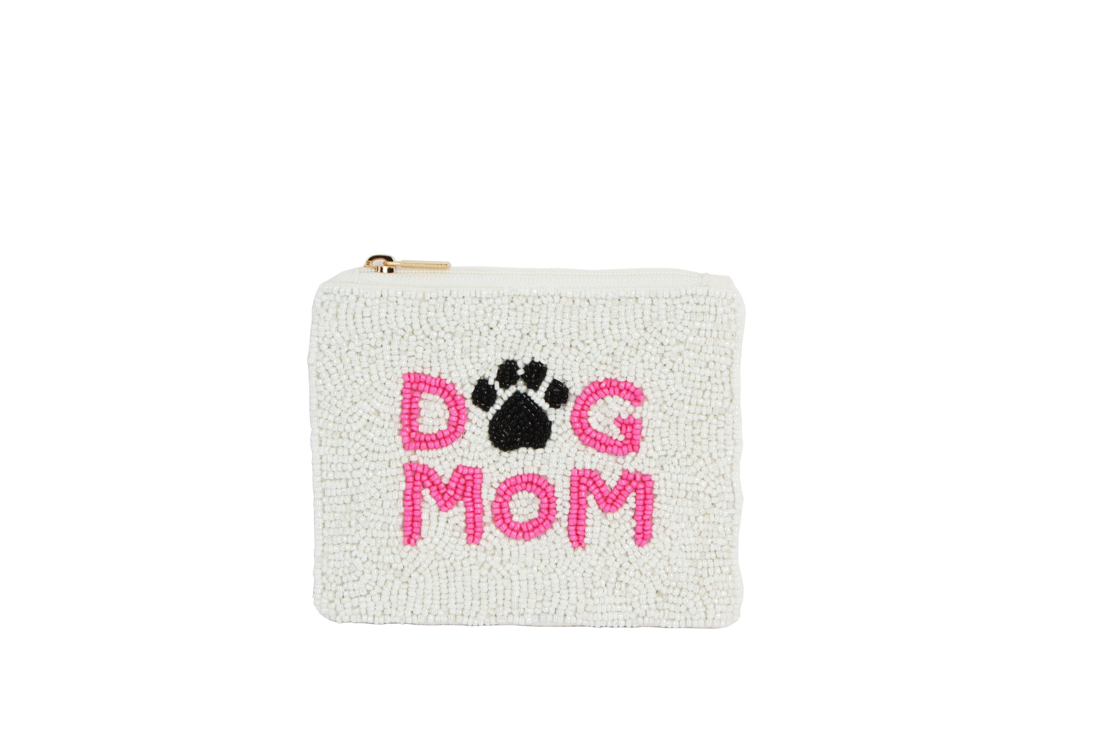 Beaded Dog Mom Coin Purse